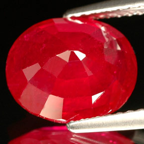 Rubí rojo natural de 4,56 ct, corte óvalo, SI