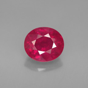 Rubí rojo natural de 1,80 ct, corte óvalo, VS-SI