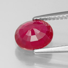 Rubí rojo natural de 1,86 ct, corte óvalo, VS-SI