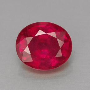 Rubí rojo natural de 1,60 ct, corte óvalo, VS-SI