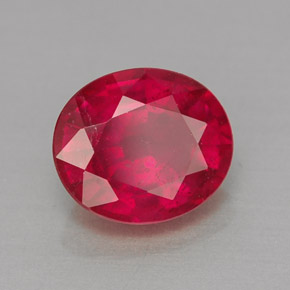 Rubí rojo natural de 1,60 ct, corte óvalo, VS-SI