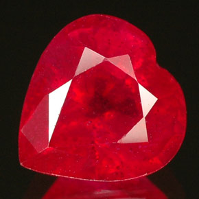 Rubí rojo natural de 1,69 ct, forma de corazón, VS-SI