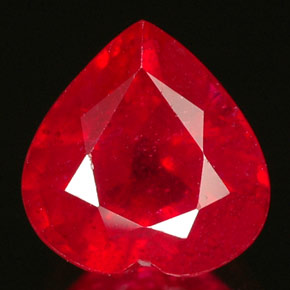 Rubí rojo natural de 1,69 ct, forma de corazón, VS-SI