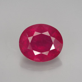 Rubí rojo natural de 3,27 ct, corte óvalo, VS-SI