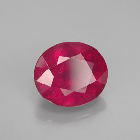 Rubí rojo natural de 3,27 ct, corte óvalo, VS-SI