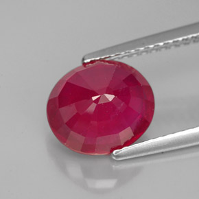 Rubí rojo natural de 3,27 ct, corte óvalo, VS-SI