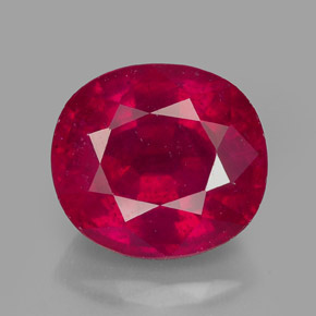 Rubí rojo natural de 3,30 ct, corte óvalo, VS-SI
