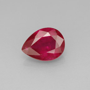 Rubí rojo natural de 1,47 ct, en forma de pera, VS-SI