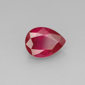 Rubí rojo natural de 1,47 ct, en forma de pera, VS-SI