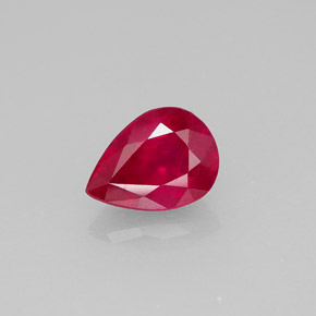 Rubí rojo natural de 1,48 ct, en forma de pera, VS-SI