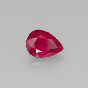 Rubí rojo natural de 1,48 ct, en forma de pera, VS-SI