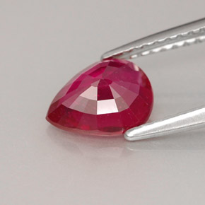 Rubí rojo natural de 1,29 ct, en forma de pera, VS-SI