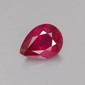 Rubí rojo natural de 1,48 ct, en forma de pera, VS-SI