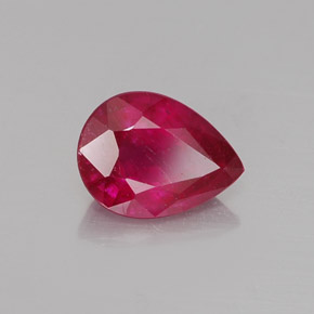 Rubí rojo natural de 1,48 ct, en forma de pera, VS-SI