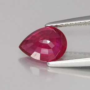 Rubí rojo natural de 1,48 ct, en forma de pera, VS-SI