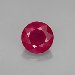 Rubí rojo natural de 1,69 ct, corte redondo, VS-SI