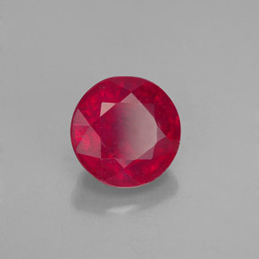 Rubí rojo natural de 1,69 ct, corte redondo, VS-SI