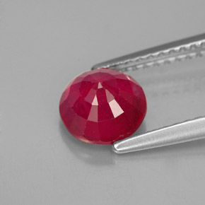 Rubí rojo natural de 1,69 ct, corte redondo, VS-SI