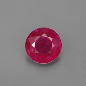 Rubí rojo natural de 1,07 ct, corte redondo, VS-SI