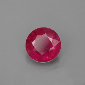 Rubí rojo natural de 1,07 ct, corte redondo, VS-SI