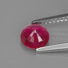 Rubí rojo natural de 1,07 ct, corte redondo, VS-SI