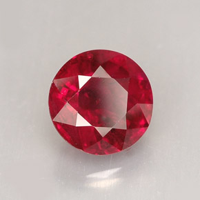 Rubí rojo natural de 1,48 ct, corte redondo, VS-SI