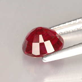 Rubí rojo natural de 1,48 ct, corte redondo, VS-SI