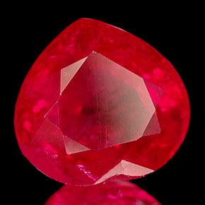 Rubí rojo natural de 1,26 ct, forma de corazón, VS-SI