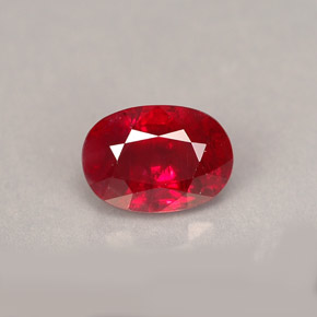 Rubí rojo natural de 1,62 ct, corte óvalo, SI