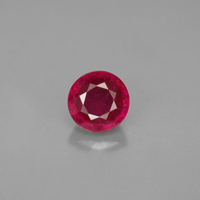 Rubí rojo natural de 0,85 ct, corte redondo, VS-SI