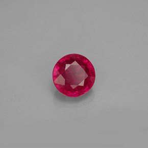 Rubí rojo natural de 0,85 ct, corte redondo, VS-SI