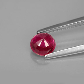 Rubí rojo natural de 0,85 ct, corte redondo, VS-SI