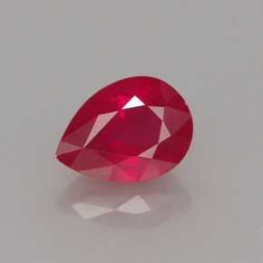 Rubí rojo natural de 1,13 ct, en forma de pera, VS-SI
