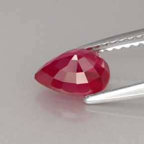 Rubí rojo natural de 1,13 ct, en forma de pera, VS-SI