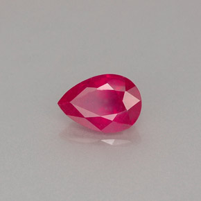 Rubí rojo natural de 0,98 ct, en forma de pera, VS-SI