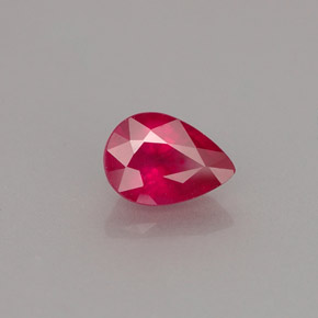 Rubí rojo natural de 1,06 ct, en forma de pera, VS-SI