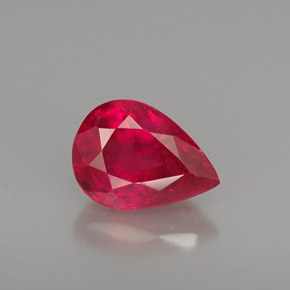 Rubí rojo natural de 1,04 ct, en forma de pera, VS-SI