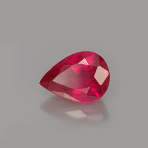 Rubí rojo natural de 1,04 ct, en forma de pera, VS-SI