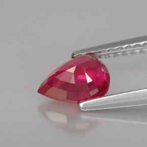 Rubí rojo natural de 1,04 ct, en forma de pera, VS-SI