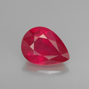 Rubí rojo natural de 1,31 ct, en forma de pera, VS-SI
