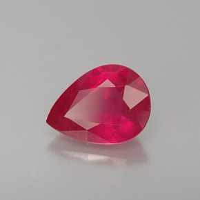 Rubí rojo natural de 1,31 ct, en forma de pera, VS-SI
