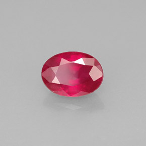Rubí rojo natural de 1,13 ct, corte óvalo, VS-SI