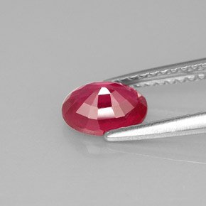 Rubí rojo natural de 1,13 ct, corte óvalo, VS-SI