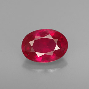 Rubí rojo natural de 1,16 ct, corte óvalo, VS-SI