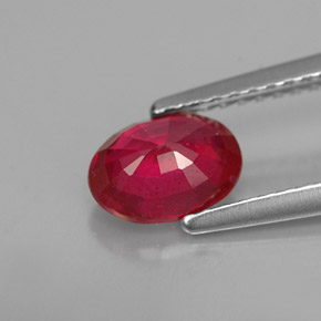 Rubí rojo natural de 1,16 ct, corte óvalo, VS-SI