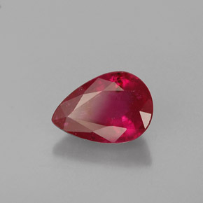 Rubí rojo natural de 1,05 ct, en forma de pera, VS-SI
