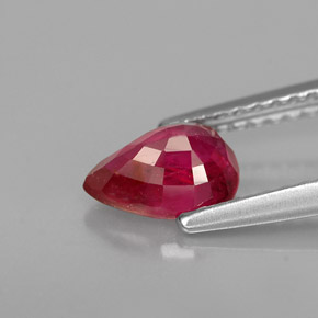 Rubí rojo natural de 1,05 ct, en forma de pera, VS-SI