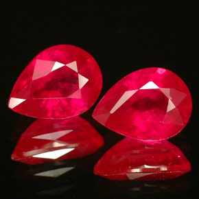 Gemas de rubí rojo natural de  ct, en forma de pera, VS-SI