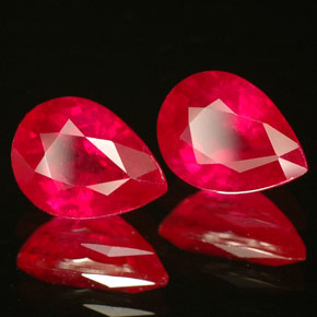 Gemas de rubí rojo natural de  ct, en forma de pera, VS-SI