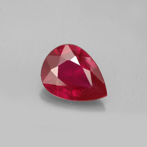 Rubí rojo natural de 1,18 ct, en forma de pera, VS-SI